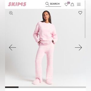 Skims cozy light crewneck pullover+pants  One set Size S